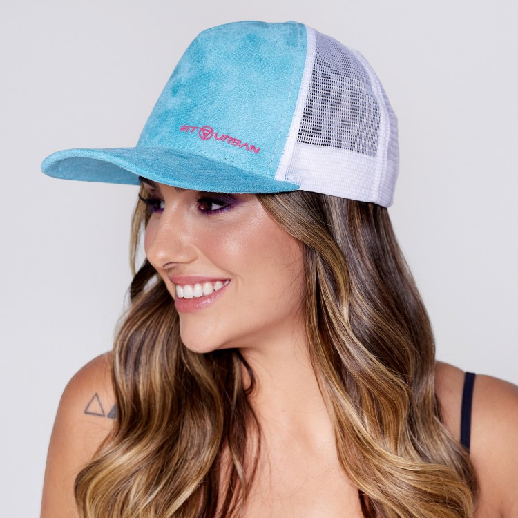 Boné Feminino Fit Urban Verde Água Com Branco