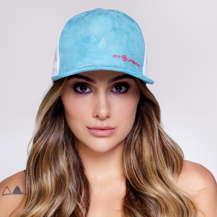 Boné Feminino Fit Urban Verde Água Com Branco