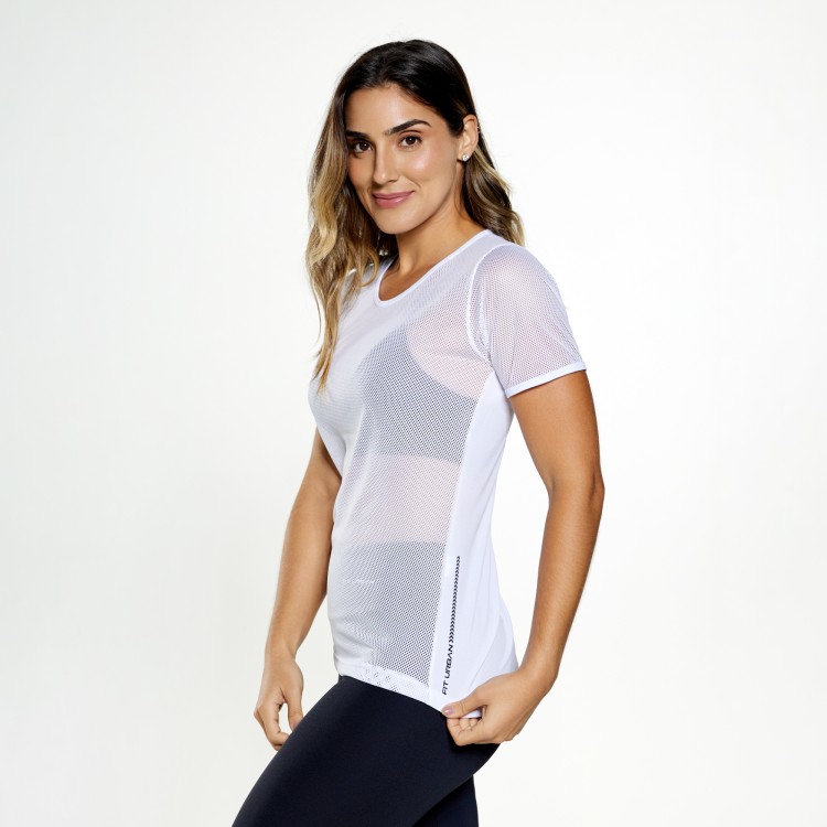 Blusa Dry Fit em Tela Branca