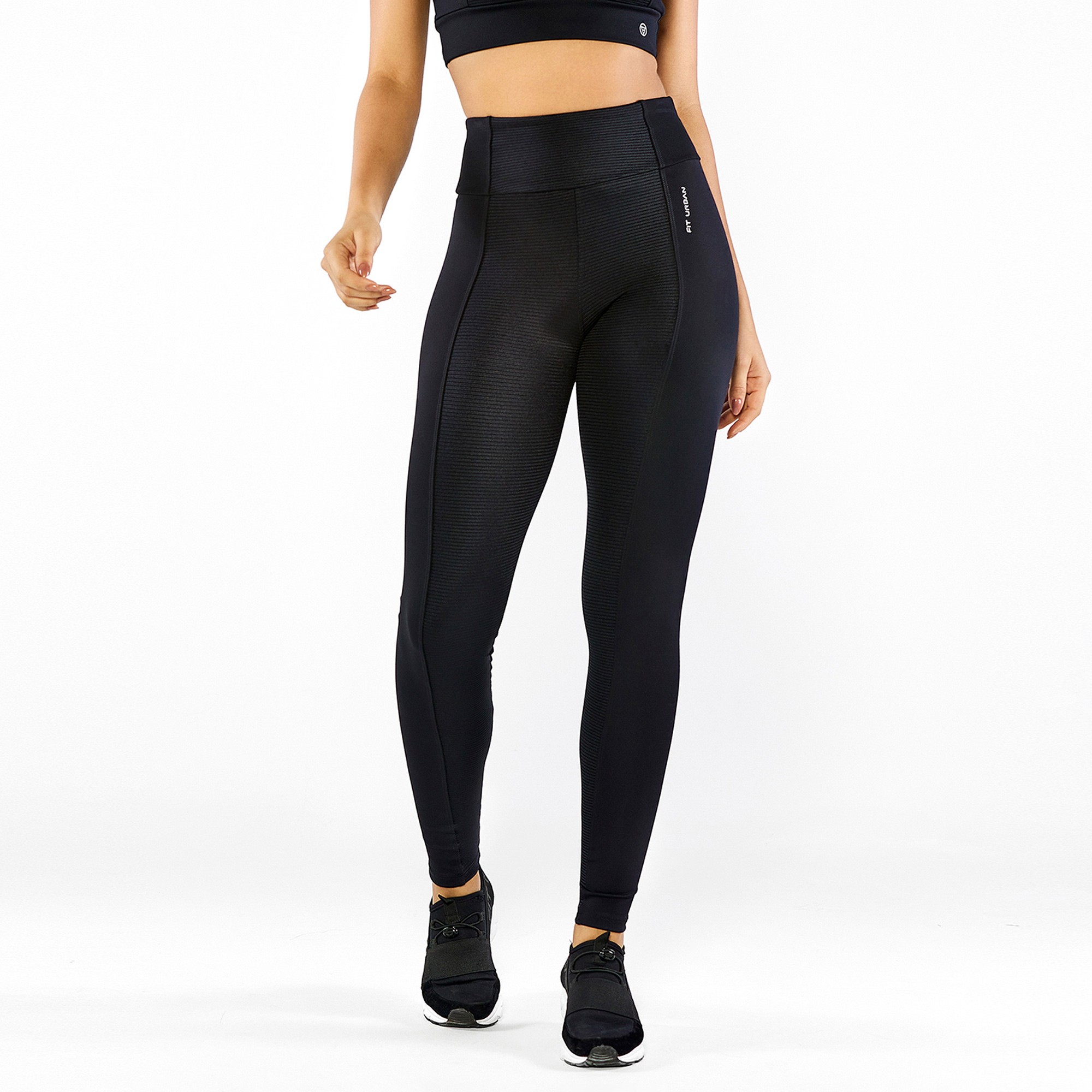 Calça Legging Poliamida Com Recorte em Eden Preta