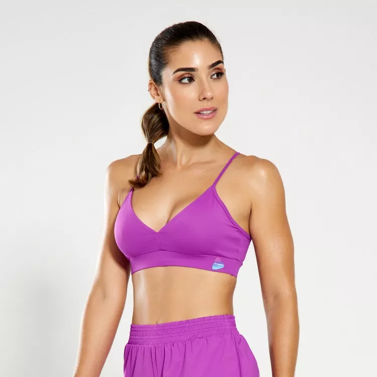 Top Poliamida Light Decotado Com Alcinha Violeta