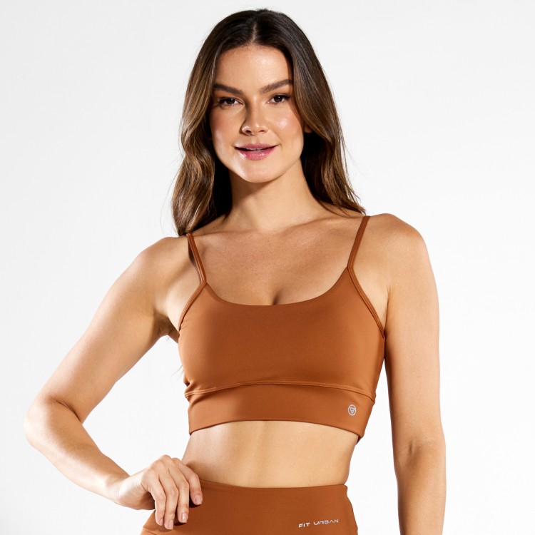 Top Fitness Poliamida Tank Caramelo