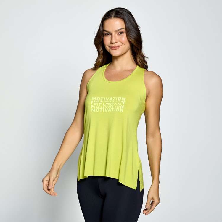 Regata Fitness Reflexos Verde Limão