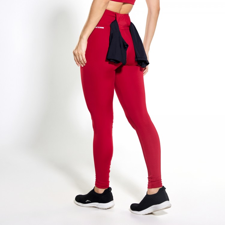 Calça Legging Active Poliéster Vermelha