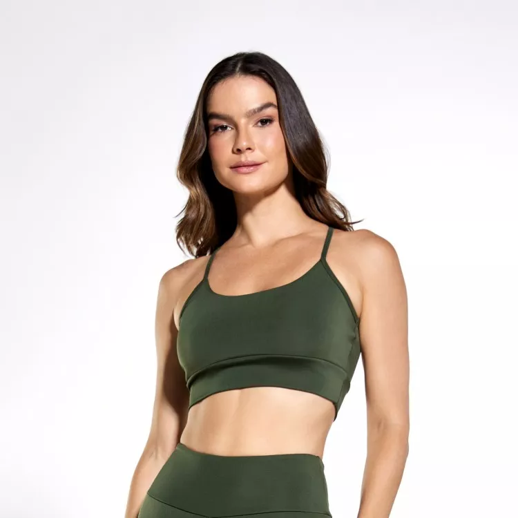 Top Active Poliéster Verde Musgo