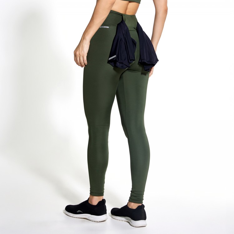 Calça Legging Active Poliéster Verde Musgo