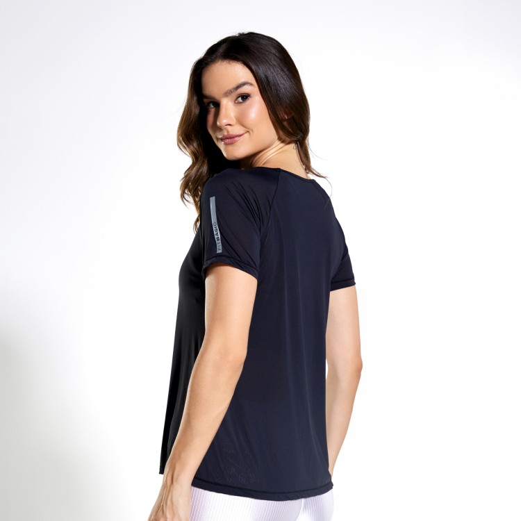 Blusa Ultralight Poliamida Raglan Preta