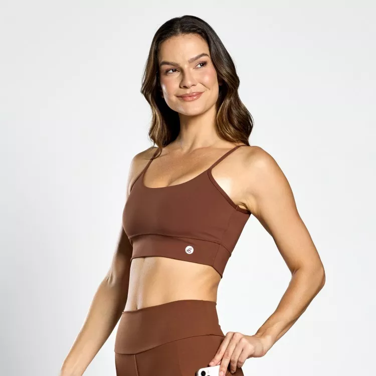 Top Fitness Poliamida Tank Café