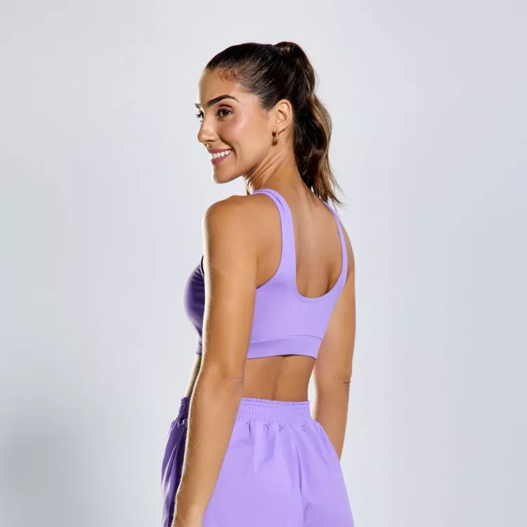 Top Poliamida Light Com Decote Costas em U Lilás
