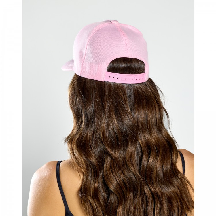 Boné Poliéster Rosa Claro com Branco