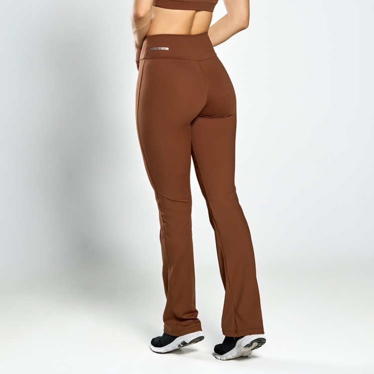 Calça Legging Poliamida Flare Café