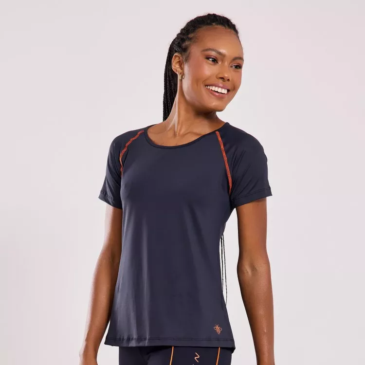 Blusa Fitness Raglan Pace Preta