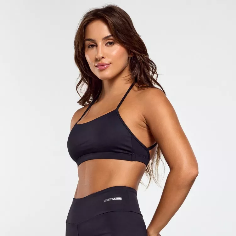 Top Fitness Poliamida Costas Cruzadas Preto