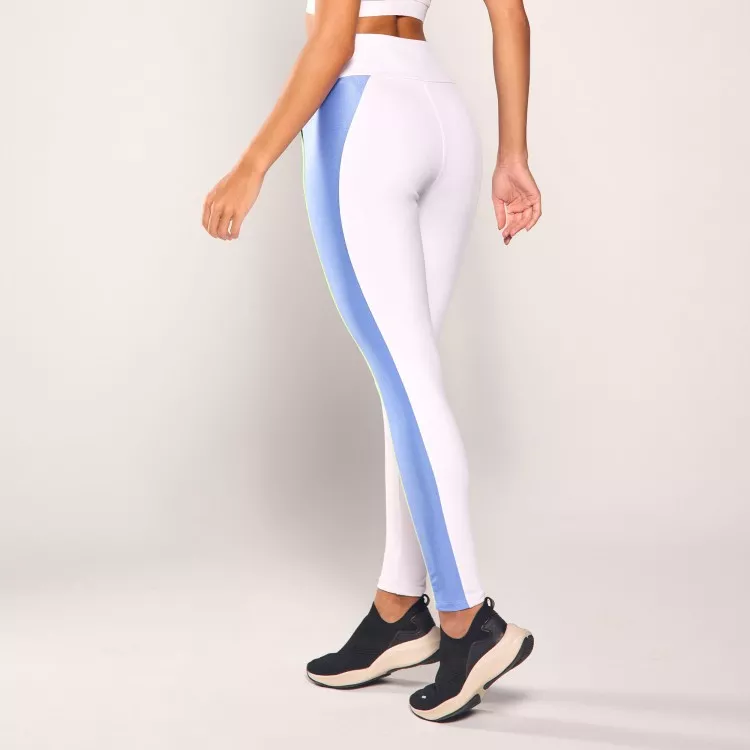 Calça Legging Poliamida Branca com Recortes