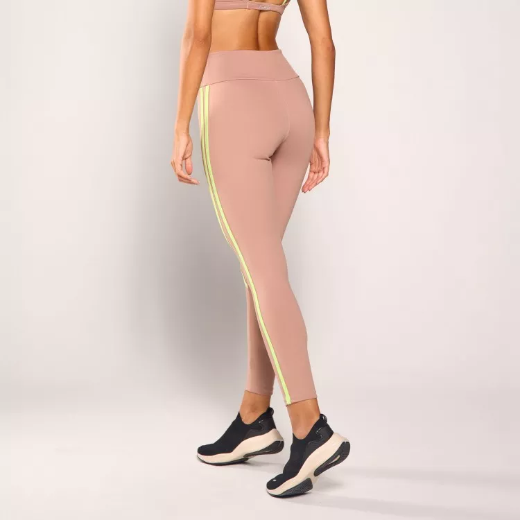 Calça Legging Poliamida Areia com Verde Menta