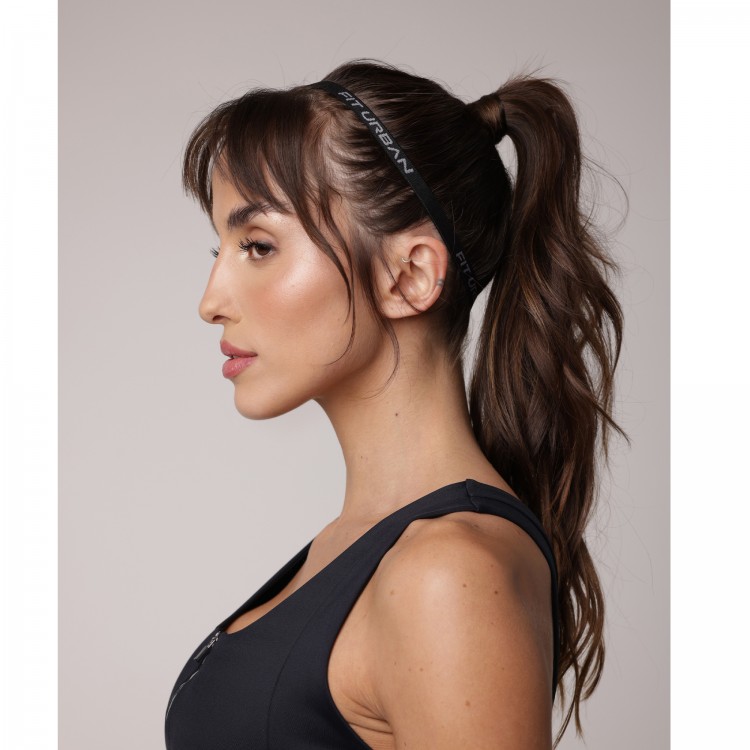 Faixa de Cabelo com Silicone Corrida Preta