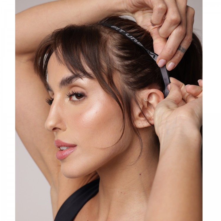 Faixa de Cabelo com Silicone Corrida Preta