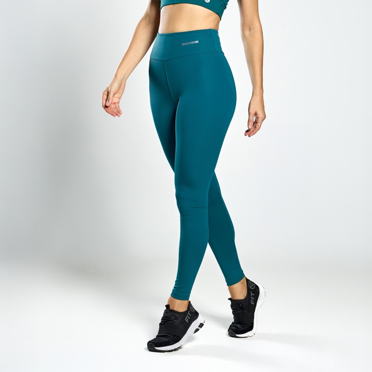 Calça Legging Poliamida com Bolso Invisível no Cós Verde Escuro