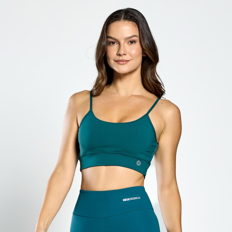 Top Fitness Poliamida Tank Verde Escuro