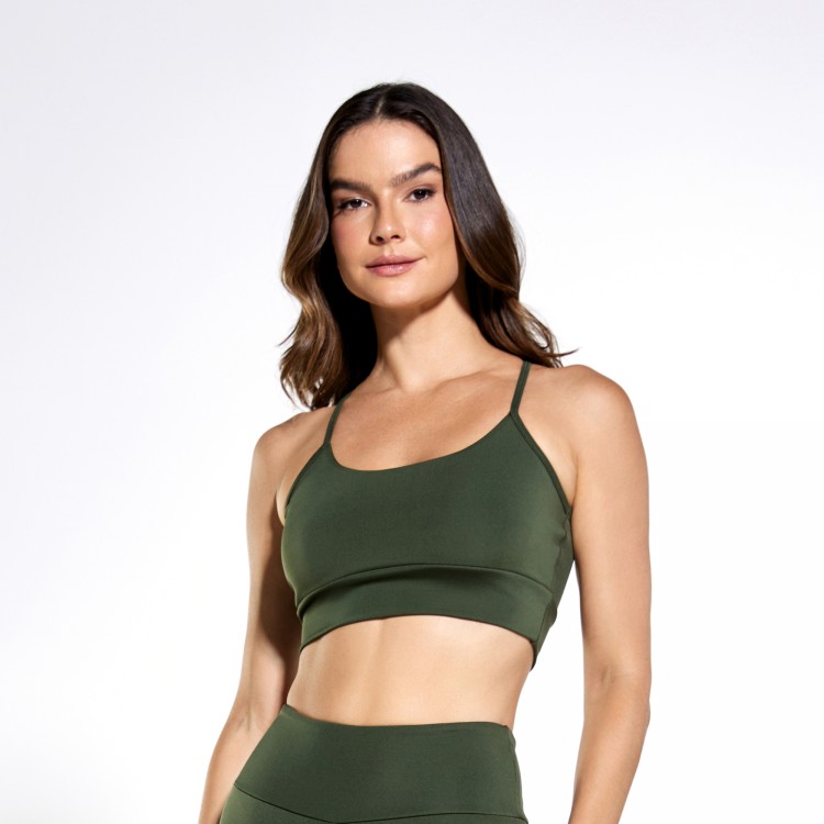 Top Active Poliéster Verde Musgo