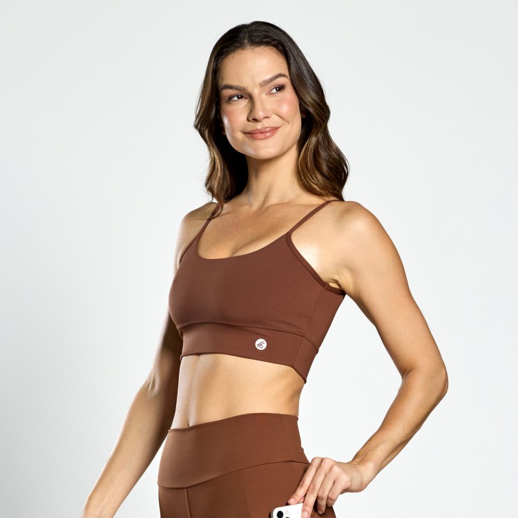Top Fitness Poliamida Tank Café