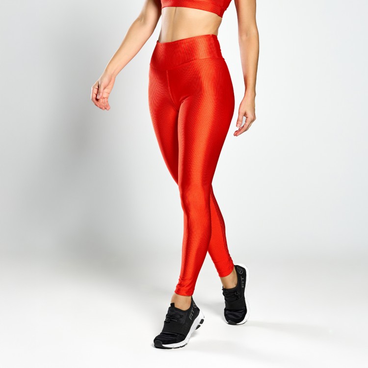 Calça Legging Canelada Glow Laranja