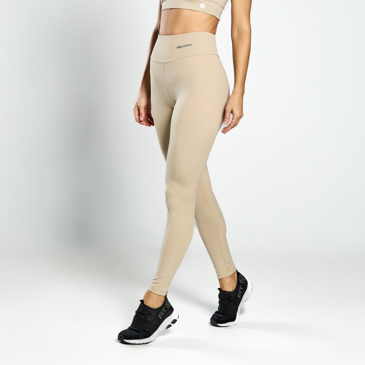Calça Legging Poliamida com Bolso Invisível no Cós Nude