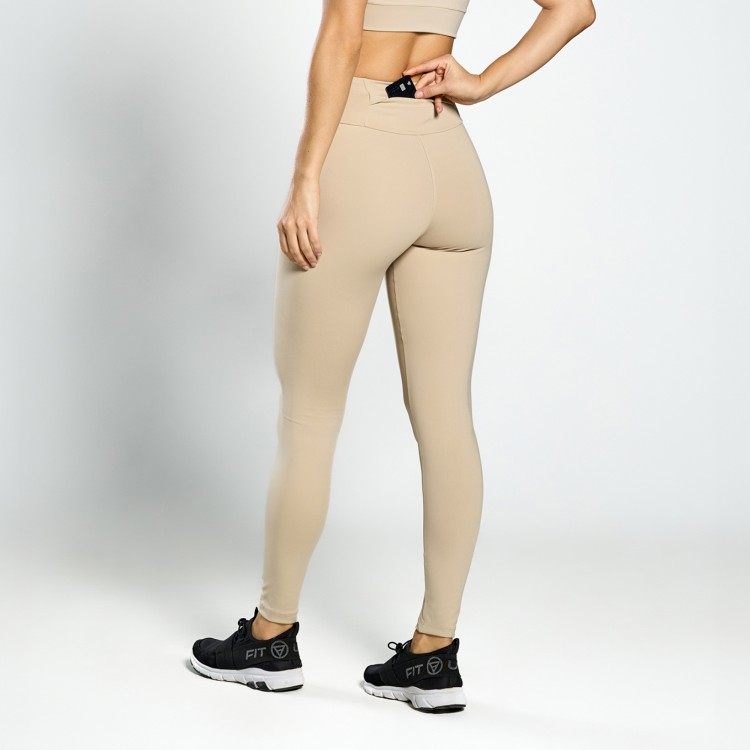 Calça Legging Poliamida com Bolso Invisível no Cós Nude