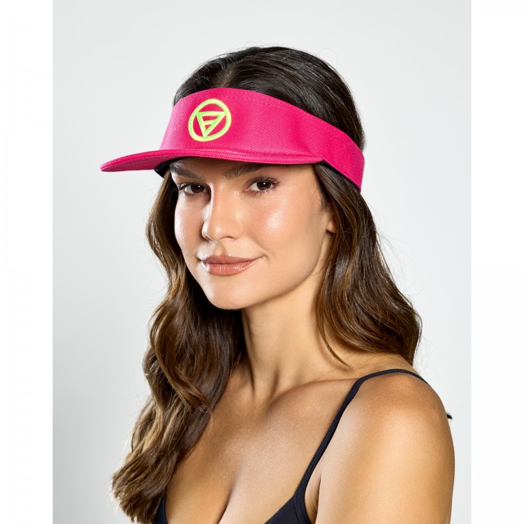Viseira Poliéster Magenta com Amarelo Neon