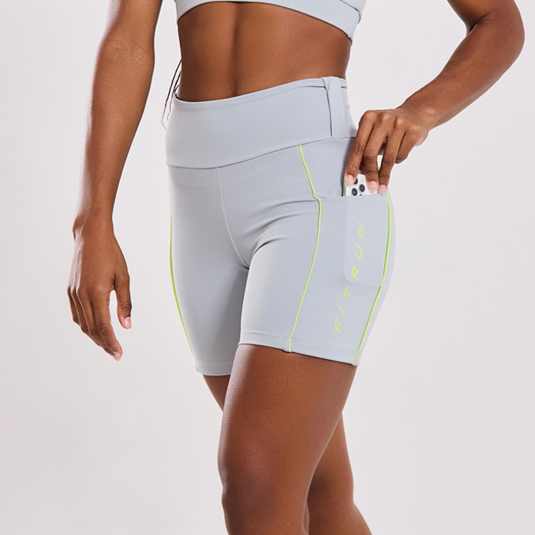 Short Fitness Poliamida Cadência Cinza Claro