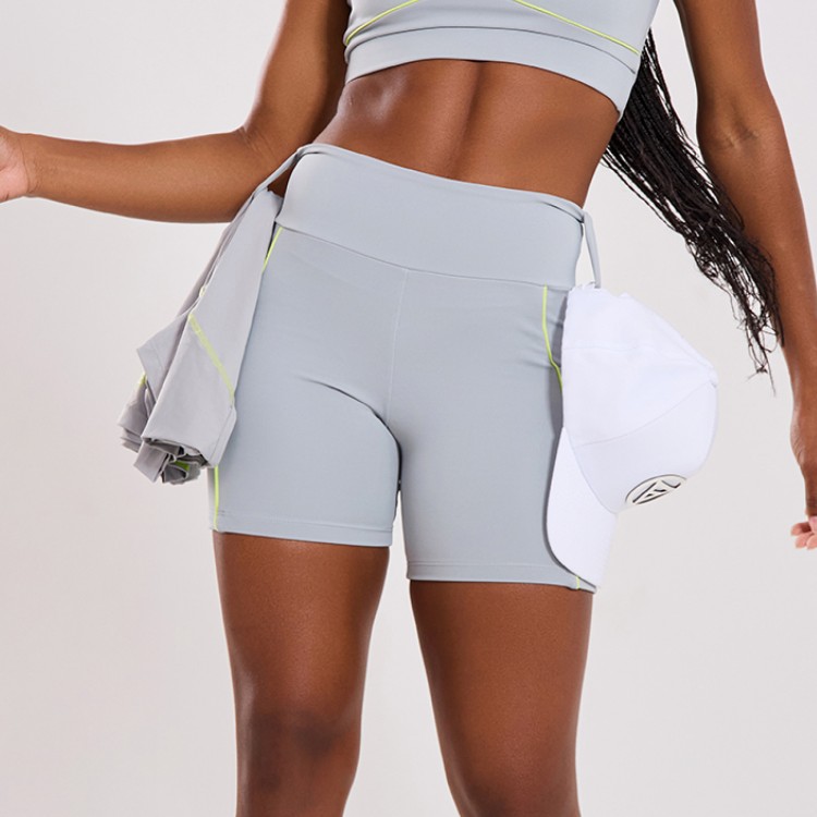 Short Fitness Poliamida Cadência Cinza Claro