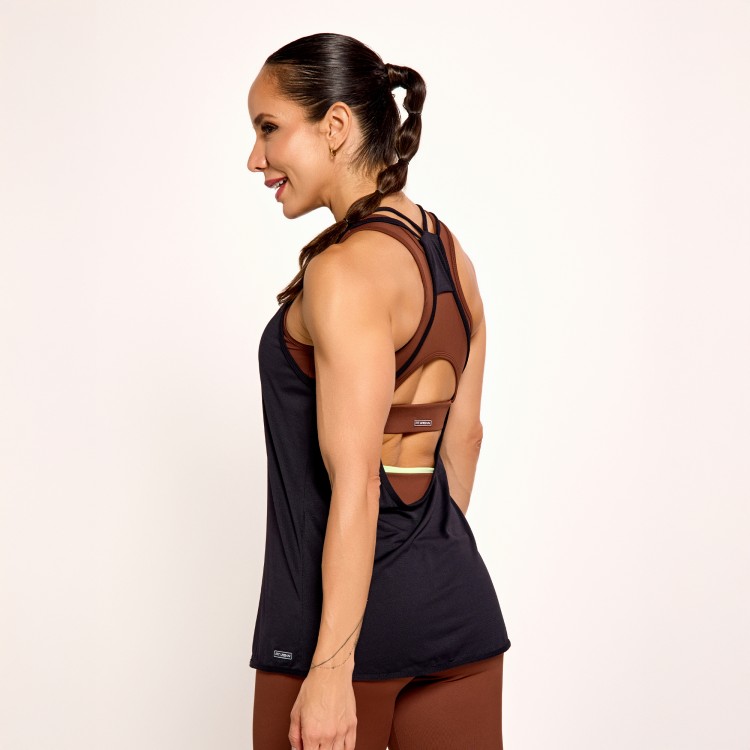 Regata Poliamida Dry Fit com Alcinha Preta